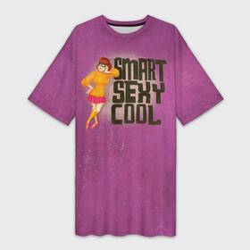 Платье-футболка 3D с принтом Smart Sexy Cool Velma Dinkley в Тюмени,  |  | scooby doo | vdosadir | velma dinkle | велма динкли | скуби ду | уильям ханна