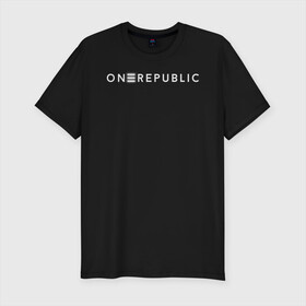 Мужская футболка хлопок Slim с принтом OneRepublic в Тюмени, 92% хлопок, 8% лайкра | приталенный силуэт, круглый вырез ворота, длина до линии бедра, короткий рукав | album | human | logo | logotype | music | one | pop | republic | альбом | ван | лого | логотип | музыка | поп | репаблик | человек