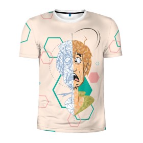 Мужская футболка 3D спортивная с принтом Shaggy в Тюмени, 100% полиэстер с улучшенными характеристиками | приталенный силуэт, круглая горловина, широкие плечи, сужается к линии бедра | scooby doo | shaggy | vdosadir | скуби ду | уильям ханна | шегги