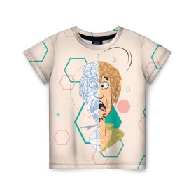 Детская футболка 3D с принтом Shaggy в Тюмени, 100% гипоаллергенный полиэфир | прямой крой, круглый вырез горловины, длина до линии бедер, чуть спущенное плечо, ткань немного тянется | scooby doo | shaggy | vdosadir | скуби ду | уильям ханна | шегги