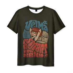 Мужская футболка 3D с принтом Velma в Тюмени, 100% полиэфир | прямой крой, круглый вырез горловины, длина до линии бедер | scooby doo | vdosadir | velma dinkle | велма динкли | скуби ду | уильям ханна
