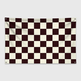 Флаг-баннер с принтом Шахматка в Тюмени, 100% полиэстер | размер 67 х 109 см, плотность ткани — 95 г/м2; по краям флага есть четыре люверса для крепления | квадраты | текстуры | узор шахматка | узоры | чб | чб квадраты | чб узор | шахматка | шахматная доска | шахматы