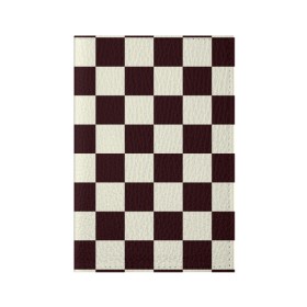Обложка для паспорта матовая кожа с принтом Шахматка в Тюмени, натуральная матовая кожа | размер 19,3 х 13,7 см; прозрачные пластиковые крепления | Тематика изображения на принте: квадраты | текстуры | узор шахматка | узоры | чб | чб квадраты | чб узор | шахматка | шахматная доска | шахматы