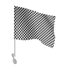 Флаг для автомобиля с принтом Шахматка мелкая в Тюмени, 100% полиэстер | Размер: 30*21 см | квадраты | мелкая шахматка | текстуры | узор шахматка | узоры | чб | чб квадраты | чб узор | шахматка | шахматная доска | шахматы