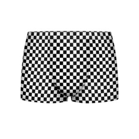 Мужские трусы 3D с принтом Шахматка мелкая в Тюмени, 50% хлопок, 50% полиэстер | классическая посадка, на поясе мягкая тканевая резинка | Тематика изображения на принте: квадраты | мелкая шахматка | текстуры | узор шахматка | узоры | чб | чб квадраты | чб узор | шахматка | шахматная доска | шахматы