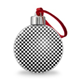 Ёлочный шар с принтом Шахматка мелкая в Тюмени, Пластик | Диаметр: 77 мм | Тематика изображения на принте: квадраты | мелкая шахматка | текстуры | узор шахматка | узоры | чб | чб квадраты | чб узор | шахматка | шахматная доска | шахматы