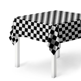 Скатерть 3D с принтом Шахматка мелкая в Тюмени, 100% полиэстер (ткань не мнется и не растягивается) | Размер: 150*150 см | квадраты | мелкая шахматка | текстуры | узор шахматка | узоры | чб | чб квадраты | чб узор | шахматка | шахматная доска | шахматы