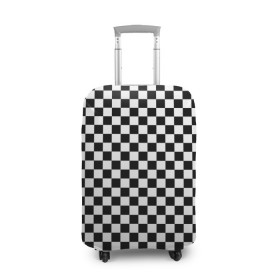 Чехол для чемодана 3D с принтом Шахматка мелкая в Тюмени, 86% полиэфир, 14% спандекс | двустороннее нанесение принта, прорези для ручек и колес | квадраты | мелкая шахматка | текстуры | узор шахматка | узоры | чб | чб квадраты | чб узор | шахматка | шахматная доска | шахматы