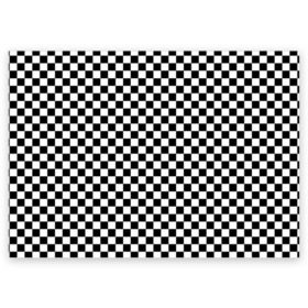 Поздравительная открытка с принтом Шахматка мелкая в Тюмени, 100% бумага | плотность бумаги 280 г/м2, матовая, на обратной стороне линовка и место для марки
 | Тематика изображения на принте: квадраты | мелкая шахматка | текстуры | узор шахматка | узоры | чб | чб квадраты | чб узор | шахматка | шахматная доска | шахматы