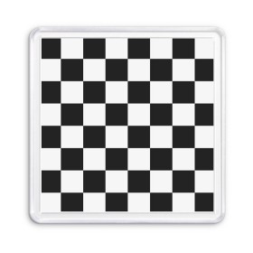 Магнит 55*55 с принтом Шахматка в Тюмени, Пластик | Размер: 65*65 мм; Размер печати: 55*55 мм | квадраты | текстуры | узор шахматка | узоры | чб | чб квадраты | чб узор | шахматка | шахматная доска | шахматы