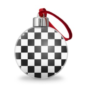 Ёлочный шар с принтом Шахматка в Тюмени, Пластик | Диаметр: 77 мм | квадраты | текстуры | узор шахматка | узоры | чб | чб квадраты | чб узор | шахматка | шахматная доска | шахматы