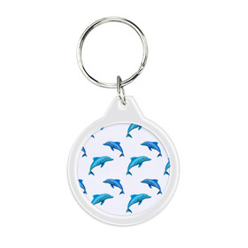 Брелок круглый с принтом Рай для дельфина в Тюмени, пластик и полированная сталь | круглая форма, металлическое крепление в виде кольца | арт | дельфин | дельфины | искусство | морское | океан | паттерн | рыба | рыбы