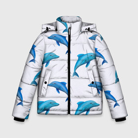 Зимняя куртка для мальчиков 3D с принтом Рай для дельфина в Тюмени, ткань верха — 100% полиэстер; подклад — 100% полиэстер, утеплитель — 100% полиэстер | длина ниже бедра, удлиненная спинка, воротник стойка и отстегивающийся капюшон. Есть боковые карманы с листочкой на кнопках, утяжки по низу изделия и внутренний карман на молнии. 

Предусмотрены светоотражающий принт на спинке, радужный светоотражающий элемент на пуллере молнии и на резинке для утяжки | арт | дельфин | дельфины | искусство | морское | океан | паттерн | рыба | рыбы