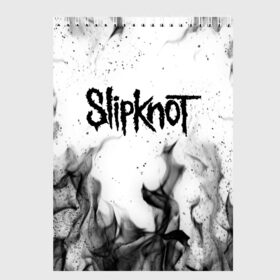 Скетчбук с принтом SLIPKNOT в Тюмени, 100% бумага
 | 48 листов, плотность листов — 100 г/м2, плотность картонной обложки — 250 г/м2. Листы скреплены сверху удобной пружинной спиралью | slipknot | джей вайнберг | джеймс рут | джои джордисон | донни стили | кори тейлор | крис фен | крэйг джонс | мик томсон | пол греи | слипкнот | шон крэхан