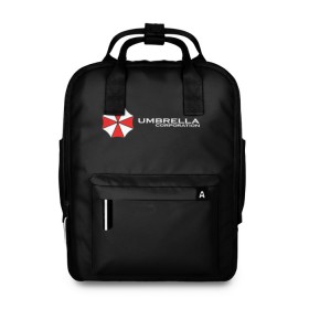 Женский рюкзак 3D с принтом Umbrella Corporation 2 в Тюмени, 100% полиэстер | лямки с регулируемой длиной, сверху ручки, чтобы рюкзак нести как сумку. Основное отделение закрывается на молнию, как и внешний карман. Внутри два дополнительных кармана, один из которых закрывается на молнию. По бокам два дополнительных кармашка, куда поместится маленькая бутылочка
 | umbrella corporatio | корпорация амбрелла | обитель зла