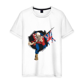 Мужская футболка хлопок с принтом Iron Maiden в Тюмени, 100% хлопок | прямой крой, круглый вырез горловины, длина до линии бедер, слегка спущенное плечо. | iron maiden | арт | железная дева | металл | музыка | рок группа