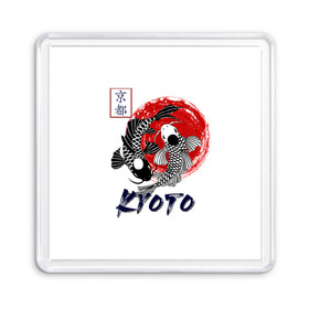 Магнит 55*55 с принтом Карпы Кои Киото в Тюмени, Пластик | Размер: 65*65 мм; Размер печати: 55*55 мм | киото япония японский стиль карпы кои