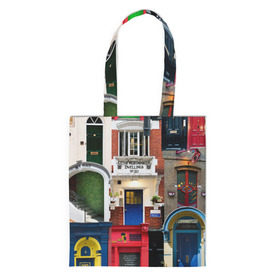 Шоппер 3D с принтом London doors цифровой коллаж в Тюмени, 100% полиэстер | Плотность: 200 г/м2; Размер: 34×35 см; Высота лямок: 30 см | англия | архитектура | великобритания | двери | дверь | лондон | окно | проем | туризм | цифровой коллаж