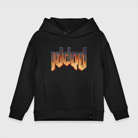 Детское худи Oversize хлопок с принтом IDDQD DOOM в Тюмени, френч-терри — 70% хлопок, 30% полиэстер. Мягкий теплый начес внутри —100% хлопок | боковые карманы, эластичные манжеты и нижняя кромка, капюшон на магнитной кнопке | demons | devil | doom | doom eternal | doom guy | doom slayer | hell | iddqd | slayer | ад | демоны | дум | палач рока