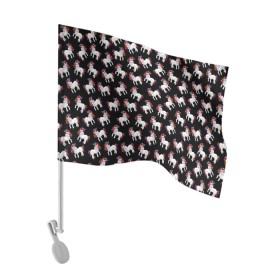 Флаг для автомобиля с принтом Единороги в Тюмени, 100% полиэстер | Размер: 30*21 см | animal | rainbow | unicorn | единорог | единорожка | животное | радуга