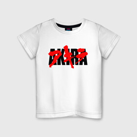 Детская футболка хлопок с принтом AKIRA logo в Тюмени, 100% хлопок | круглый вырез горловины, полуприлегающий силуэт, длина до линии бедер | akira | anime akira | fantastic | future | tokyo | акира | аниме акира | будущее | доктор | кацухиро отомо | мияко | сётаро канэда | токио | тэцуо сима | фантастика