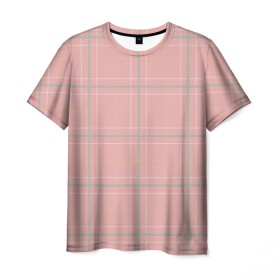 Мужская футболка 3D с принтом Шотландка Розовая в Тюмени, 100% полиэфир | прямой крой, круглый вырез горловины, длина до линии бедер | в клетку | в клеточку | классика | классические | клетка | клетчатые | красная клетка | шотландка | шотландская клетка