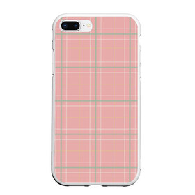Чехол для iPhone 7Plus/8 Plus матовый с принтом Шотландка Розовая в Тюмени, Силикон | Область печати: задняя сторона чехла, без боковых панелей | в клетку | в клеточку | классика | классические | клетка | клетчатые | красная клетка | шотландка | шотландская клетка