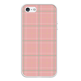 Чехол для iPhone 5/5S матовый с принтом Шотландка Розовая в Тюмени, Силикон | Область печати: задняя сторона чехла, без боковых панелей | в клетку | в клеточку | классика | классические | клетка | клетчатые | красная клетка | шотландка | шотландская клетка