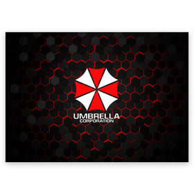 Поздравительная открытка с принтом UMBRELLA CORP в Тюмени, 100% бумага | плотность бумаги 280 г/м2, матовая, на обратной стороне линовка и место для марки
 | ada wong | biohazard | leon | nemesis | project resistance | raccoon city | re | re3 | resident evil | resident evil 3 | rpd | stars | umbrella | ада вонг | амбрелла | немезис | ужасы