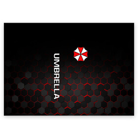 Поздравительная открытка с принтом UMBRELLA CORP | RESIDENT EVIL | ОБИТЕЛЬ ЗЛА в Тюмени, 100% бумага | плотность бумаги 280 г/м2, матовая, на обратной стороне линовка и место для марки
 | ada wong | biohazard | leon | nemesis | project resistance | raccoon city | re | re3 | resident evil | resident evil 3 | rpd | stars | umbrella | ада вонг | амбрелла | немезис | ужасы