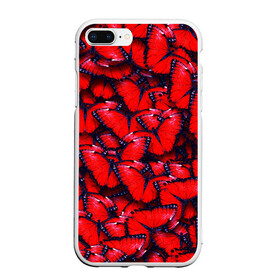 Чехол для iPhone 7Plus/8 Plus матовый с принтом Бабочки в Тюмени, Силикон | Область печати: задняя сторона чехла, без боковых панелей | animal | red | wings | бабочки | девушка | девушке | животное | животные | красное | красный | крыло | крылья | мотылек | насекомое | насекомые