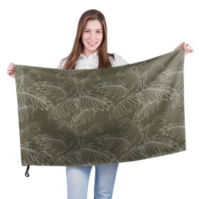 Флаг 3D с принтом листья пальмы в Тюмени, 100% полиэстер | плотность ткани — 95 г/м2, размер — 67 х 109 см. Принт наносится с одной стороны | casual | summer | летние | лето | пляжное | тренд | тропики