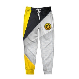 Мужские брюки 3D с принтом FC Borussia в Тюмени, 100% полиэстер | манжеты по низу, эластичный пояс регулируется шнурком, по бокам два кармана без застежек, внутренняя часть кармана из мелкой сетки | Тематика изображения на принте: 