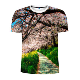 Мужская футболка 3D спортивная с принтом Весна 2020. в Тюмени, 100% полиэстер с улучшенными характеристиками | приталенный силуэт, круглая горловина, широкие плечи, сужается к линии бедра | весенние картинки | весна | весна 2020 | зелнь | прекрасное время года | прикольные картинки | природа | птицы | тюльпаны | цветы