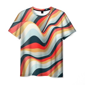 Мужская футболка 3D с принтом Summer Waves в Тюмени, 100% полиэфир | прямой крой, круглый вырез горловины, длина до линии бедер | 