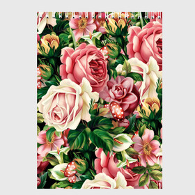Скетчбук с принтом ЦВЕТЫ в Тюмени, 100% бумага
 | 48 листов, плотность листов — 100 г/м2, плотность картонной обложки — 250 г/м2. Листы скреплены сверху удобной пружинной спиралью | chery | flowers | japan | roses | sakura | вишня | растения | розы | ромашка | сакура | тюльпаны | цветы | цветы сакуры | япония