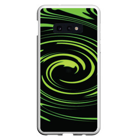 Чехол для Samsung S10E с принтом Twisted greens в Тюмени, Силикон | Область печати: задняя сторона чехла, без боковых панелей | green | абстракция | волны | геометрия | зелёный | кислотный | круги | скручивание