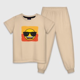 Детская пижама хлопок с принтом Крутой Эмодзи в Тюмени, 100% хлопок |  брюки и футболка прямого кроя, без карманов, на брюках мягкая резинка на поясе и по низу штанин
 | deal with it | emoji | emojico | в очках | весенний | довольный | крутой | крутой смайлик | летний | мем | смайл | смайлик | смайлик в очках | счастливый | эмоджи | эмодзи | эмодзи смс