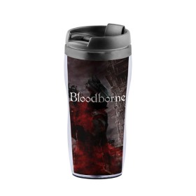 Термокружка-непроливайка с принтом Bloodborne. в Тюмени, внутренняя часть — пищевой пластик, наружная часть — прозрачный пластик, между ними — полиграфическая вставка с рисунком | объем — 350 мл, герметичная крышка | bloodborne | bloodborne 2 | esport | game | playstation | бладборн | игра | киберспорт | киберспортсмен | порождение крови