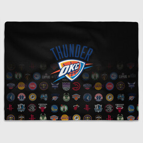 Плед 3D с принтом Oklahoma City Thunder (2) в Тюмени, 100% полиэстер | закругленные углы, все края обработаны. Ткань не мнется и не растягивается | Тематика изображения на принте: ball | basketball | sport | streetball | thunder | баскетбол | мяч | нба | спорт | стритбол | тандер