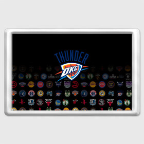 Магнит 45*70 с принтом Oklahoma City Thunder (2) в Тюмени, Пластик | Размер: 78*52 мм; Размер печати: 70*45 | ball | basketball | sport | streetball | thunder | баскетбол | мяч | нба | спорт | стритбол | тандер