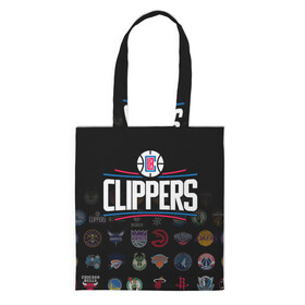 Шоппер 3D с принтом Los Angeles Clippers (2) в Тюмени, 100% полиэстер | Плотность: 200 г/м2; Размер: 34×35 см; Высота лямок: 30 см | Тематика изображения на принте: ball | basketball | clippers | sport | streetball | баскетбол | клипперс | мяч | нба | спорт | стритбол