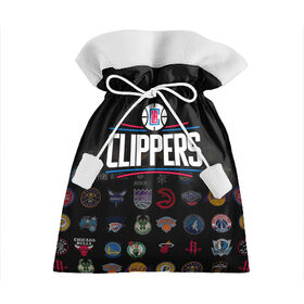 Подарочный 3D мешок с принтом Los Angeles Clippers (2) в Тюмени, 100% полиэстер | Размер: 29*39 см | Тематика изображения на принте: ball | basketball | clippers | sport | streetball | баскетбол | клипперс | мяч | нба | спорт | стритбол