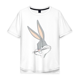 Мужская футболка хлопок Oversize с принтом Багз Банни в Тюмени, 100% хлопок | свободный крой, круглый ворот, “спинка” длиннее передней части | bugs bunny | looney tunes | vdzabma | багз банни | луни тюнз
