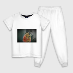 Детская пижама хлопок с принтом СПЛИНТЕР КРЫСА в Тюмени, 100% хлопок |  брюки и футболка прямого кроя, без карманов, на брюках мягкая резинка на поясе и по низу штанин
 | Тематика изображения на принте: 