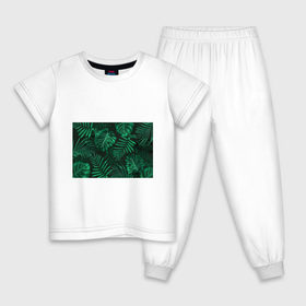 Детская пижама хлопок с принтом Я из джунглей в Тюмени, 100% хлопок |  брюки и футболка прямого кроя, без карманов, на брюках мягкая резинка на поясе и по низу штанин
 | Тематика изображения на принте: branch | foliage | leafy | nature | арт | ветка | веточка | джунгли | зеленый | лист | листочки | листья | природа | черный