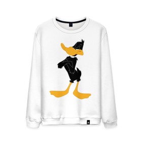 Мужской свитшот хлопок с принтом Даффи Дак в Тюмени, 100% хлопок |  | daffy duck | looney tunes | vdzabma | даффи дак | луни тюнз