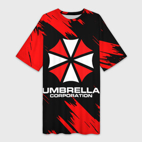 Платье-футболка 3D с принтом Umbrella Corporation. в Тюмени,  |  | resident evil | umbrella corporation | амбрелла | амбрелла корпорейшн | вирус | вымышленная военная и фармацевтическая корпорация | игра | умбрелла