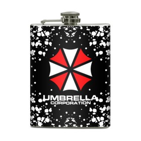 Фляга с принтом Umbrella Corporation. в Тюмени, металлический корпус | емкость 0,22 л, размер 125 х 94 мм. Виниловая наклейка запечатывается полностью | resident evil | umbrella corporation | амбрелла | амбрелла корпорейшн | вирус | вымышленная военная и фармацевтическая корпорация | игра | умбрелла