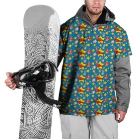 Накидка на куртку 3D с принтом Багз Банни паттерн в Тюмени, 100% полиэстер |  | bugs bunny | looney tunes | vdzabma | багз банни | луни тюнз